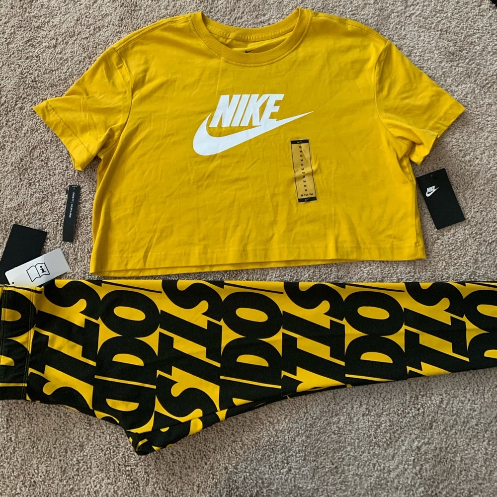 Nike Leg-A-See leggings and matching shirt outfit